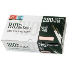 Tuburi tigari RIO Micro Slim Black Filter (20 mm) 200
