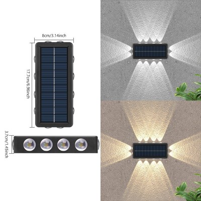 Lampa Solara, Flippy, 8+4 LED, Lumina Calda, din ABS+PC, 19 x 9.5 cm, IP65, Negru foto