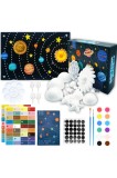 Set model Sistem Solar 66 bucăți planete din spumă, vopsele, etichete educaționale &ndash; mixt