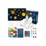 Set model Sistem Solar 66 bucăți planete din spumă, vopsele, etichete educaționale &ndash; mixt
