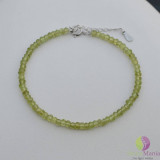 Bratara peridot discuri 3mm cu argint 925, Stonemania Bijou