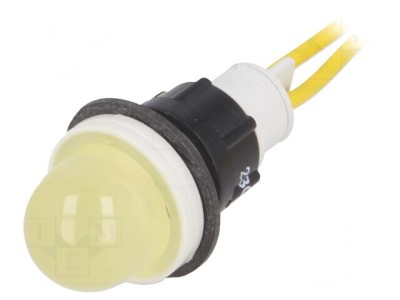 Lampa LED de Control Galbenă 230V 13mm Plastic foto