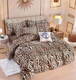 Cumpara ieftin Lenjerie pat dublu,bumbac finet,6 piese,cearceaf cu elastic,animal print-A812