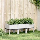 Cumpara ieftin Jardinieră de grădină cu picioare, alb, 120x40x42 cm, PP