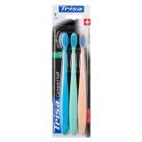 Periuta de dinti manuala Trisa Compact Soft Ultrasoft, Set 3 buc., Maner ergonomic, 693936, 90% resurse regenerabile