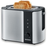 Prajitor de paine AT 2589, 6 niveluri de rumenire, 800W, Inox/Negru