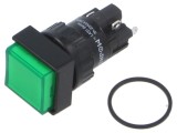 Comutator SPDT ON-ON cu iluminare LED verde, 2A/220VAC, IP40