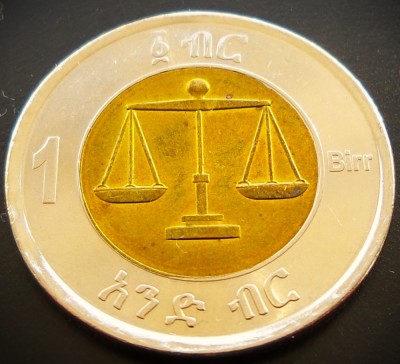 Moneda exotica bimetal 1 BIRR - ETIOPIA, anul 2010 * cod 692 = A.UNC foto
