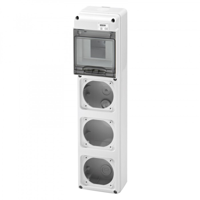 Tablou organizare Q-DIN 5M 3 prize IEC 16A IP65 Gewiss GW68001N