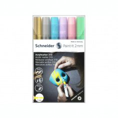 Marker cu vopsea acrilica Schneider Paint-It 310 2 mm 6 buc/set 2 foto