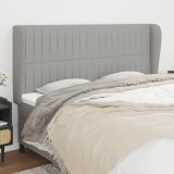 VidaXL Tăblie de pat cu aripioare gri deschis 183x23x118/128 cm textil