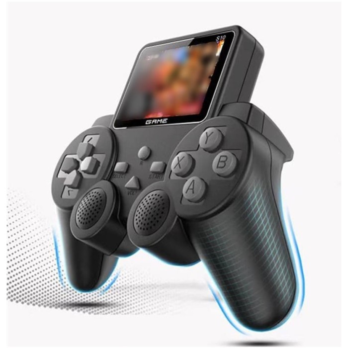 Controller GamePad cu ecran digital, 520 de jocuri incluse, portabil, conectare la televizor, baterie de lunga durata, reincarcabila USB, negru