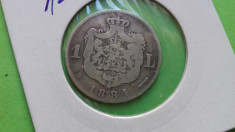 Moneda argint 1 leu 1884 foto