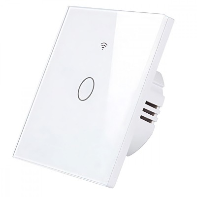 Intrerupator inteligent cu touch, Wifi, 1 canal, 10A, Alb foto