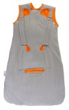 Sac de dormit multifunctional Slumbersac Grey Orange Zoo Animal Travel 0-3 luni 2.5 Tog, Carucior/Scaun Auto, Bumbac