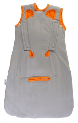 Sac de dormit multifunctional Grey Orange Zoo Animal Travel 0-3 luni 2.5 Tog foto