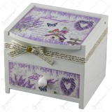 Cutie de bijuterii din lemn cu doua sertare 11&times;9 CM &ndash; Lavender