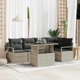 Cumpara ieftin Set de canapele pentru grădină 6 pcs Gri deschis Rattan poli
