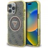 Husa MagSafe pentru Apple iPhone 16 Pro Max, Guess, IML Glitter 4G Circle Triangle, Maro