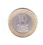Moneda Kenya 10 shillings 1997, stare buna, curata