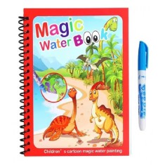 Carte reutilizabila de colorat cu apa Magic Water Book-dinozauri