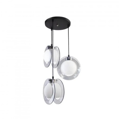 Pendul Luna, 3*E27, Negru, Metal, 8932/3 ModernLight Concept foto