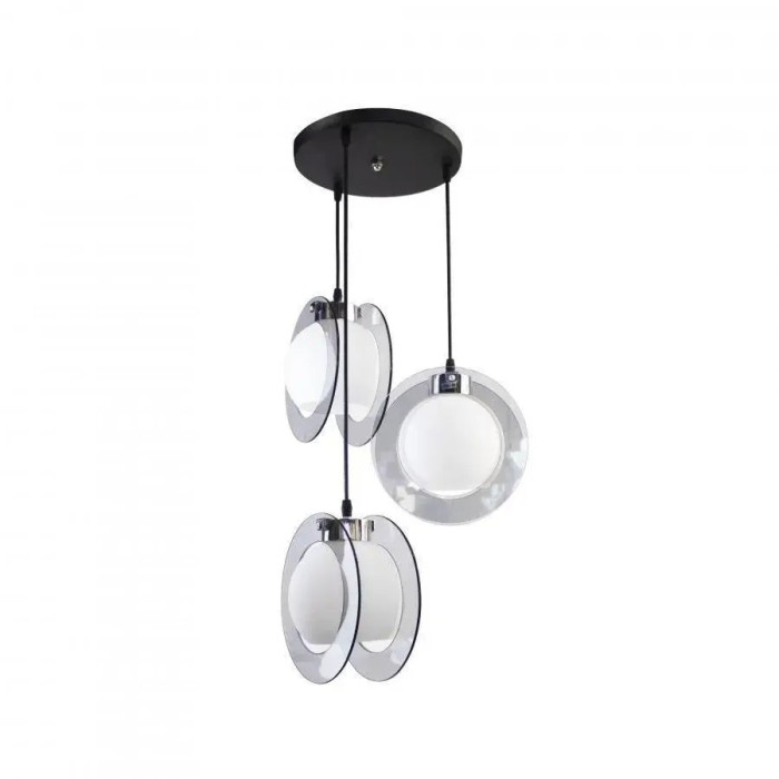 Pendul Luna, 3*E27, Negru, Metal, 8932/3 ModernLight Concept