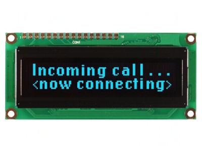 Afișaj OLED Alfanumeric 16x2 80x36x10mm Albastru 16 PIN-uri foto