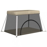 Cumpara ieftin Țarc Copii Pliabil cu Saltea Gri Taupe 110x82x67cm, Portabil, Material Textil, Cadru Metalic, Sigur si Confortabil