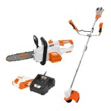 Cumpara ieftin Pachet - Gospodarul Eficient (Motocoasa Ruris 3024e + ElectroFerastrau Ruris 2524e + Kit Acumulator+Incarcator Ruris Alfa Up 2424e)