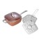 Set tigaie multifunctionala Oliver Voltz, suprafata non aderenta, 24x24x9.5 cm, 4.5litri, copper, friteuza