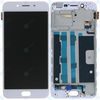 Capacul frontal al modulului de afișare Oppo R9s + LCD + digitizer alb foto