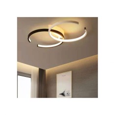 Lustra LED Alesis cu telecomanda 80W metal si acril 3000K/4000K/6000K alb cu negru LL191 foto