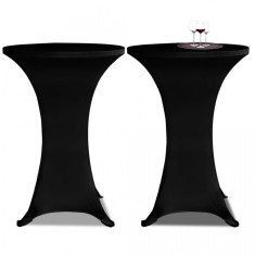 Faţă de masă pentru mese &amp;icirc;nalte &amp;Oslash; 80 cm Negru Elasticizată 2 buc foto