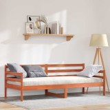 vidaXL Pat de zi cu headboard Maroniu cerat Lemn de pin masiv 877048