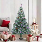VidaXL Brad de Crăciun artificial cu 150 LED Verde 150 cm PVC și Oțel 3396707