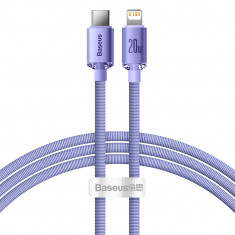 Cablu De Date De încărcare Rapidă Din Seria Baseus Crystal Shine USB Tip C La Lightning 20W 1,2 M Violet (CAJY000205)