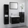 VidaXL Set de mobilier de baie, negru, lemn prelucrat