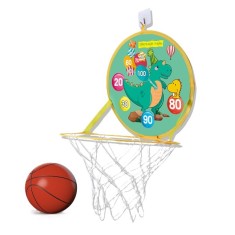 Jucarie Interactiva, Cyrax, 2 in 1, Cos de Basket si Tinta de Darts, Minge 16 cm, Pompa, 8 Mingii cu Scai, Model Dragon, Multicolor foto
