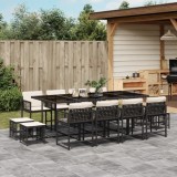 Cumpara ieftin Gossi set mobilier de gradina cu perne, 13 piese, negru, poliratan