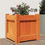 Cumpara ieftin Jardinieră de grădină, maro ceruit, 31x31x31 cm, lemn masiv pin
