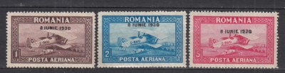 ROMANIA1930 LP 84 a C.RAIU FILIGRAN ORIZONTAL POSTA AERIANA CU SUPRATIPAR 8 IUNIE 1930 SERIE STARE MNH foto