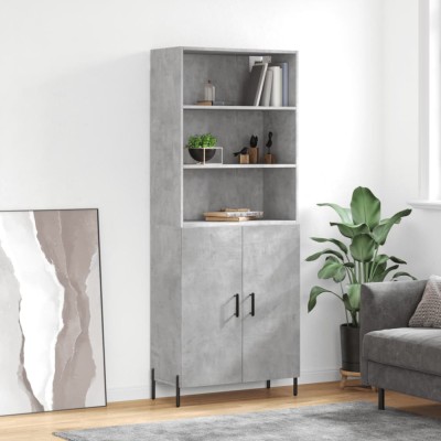 vidaXL Dulap &amp;icirc;nalt, gri beton, 69,5x34x180, lemn compozit 3189265 foto
