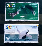 Columbia 2023 fauna marină , balene , serie 2v nestampilata