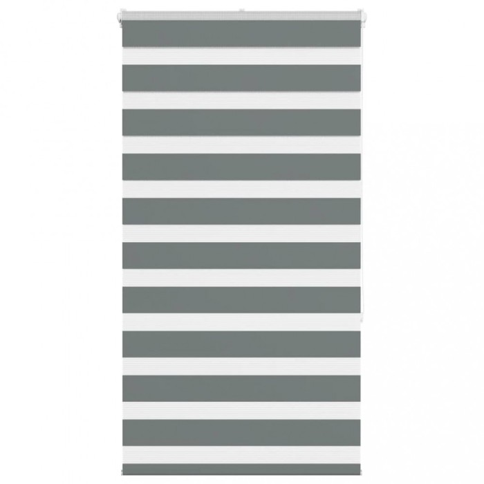 Jaluzea tip zebra gri &icirc;nchis lățime țesătură 65,9 cm poliester