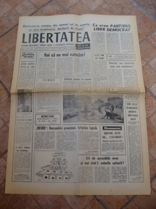 ziarul libertatea - 9 februarie 1990