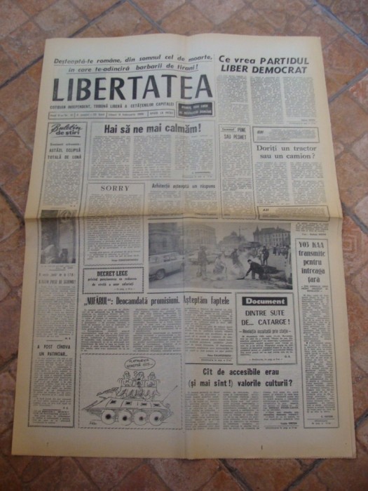 ziarul libertatea - 9 februarie 1990