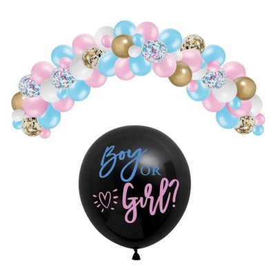 Set de 60 de baloane pentru dezvaluirea sexului copilului, Gender Reveal, cu confetti colorate foto