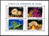 ROM&Acirc;NIA 2002 - LP 1577 A - CORALI ȘI ANEMONE DE MARE - BLOC DANTELAT MNH, Nestampilat