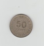 bnk mnd Malaya and British Borneo 50 cents 1955